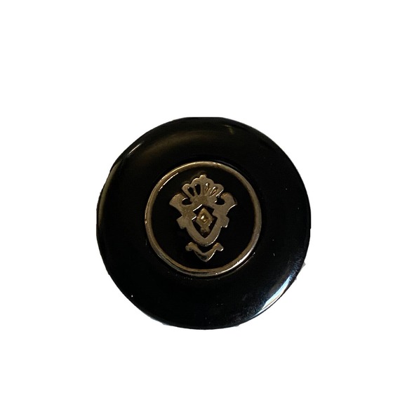 ST JOHN Button Replacement Navy Cream Enamel Gold Tone Round Shank 0.8 - Picture 1 of 5